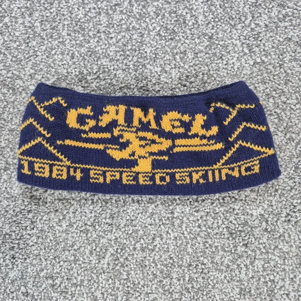 Vintage Camel‎ 1984 Speed Skiing Headband Knit Winter Earwarmers